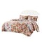 Saltoro Sherpi Rome 3 Piece Microfiber Reversible Floral Print King Quilt Set, Multicolor-